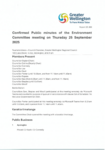 Confirmed Public minutes of Environment Committee meeting on Tuesday 30 September 2025 preview