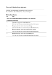 Council workshop agenda preview