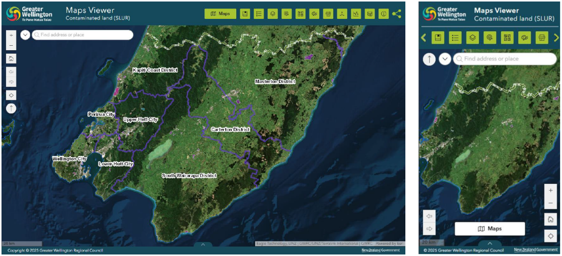 Desktop and mobile views of the SLUR map viewer