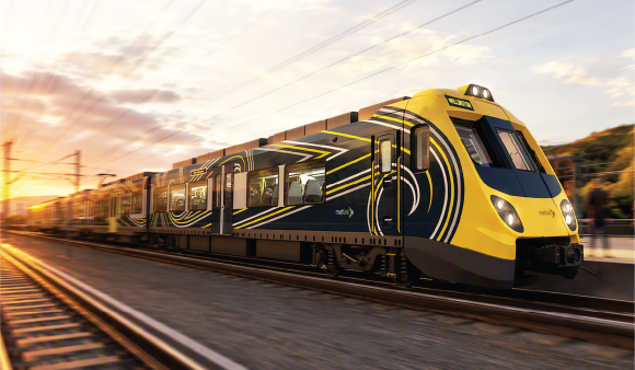 Concept art of a Tūhono train